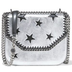 Stella McCartney Falabella Box Cutout Metallic Faux Leather Shoulder Bag